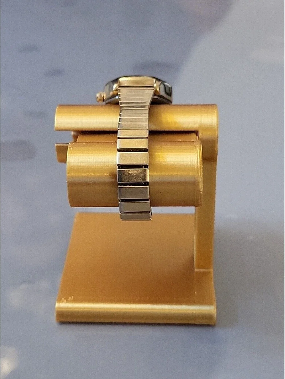 Armitron Diamond Watch Women Gold Stainless St Stretch Battery  Black Quartz EUC